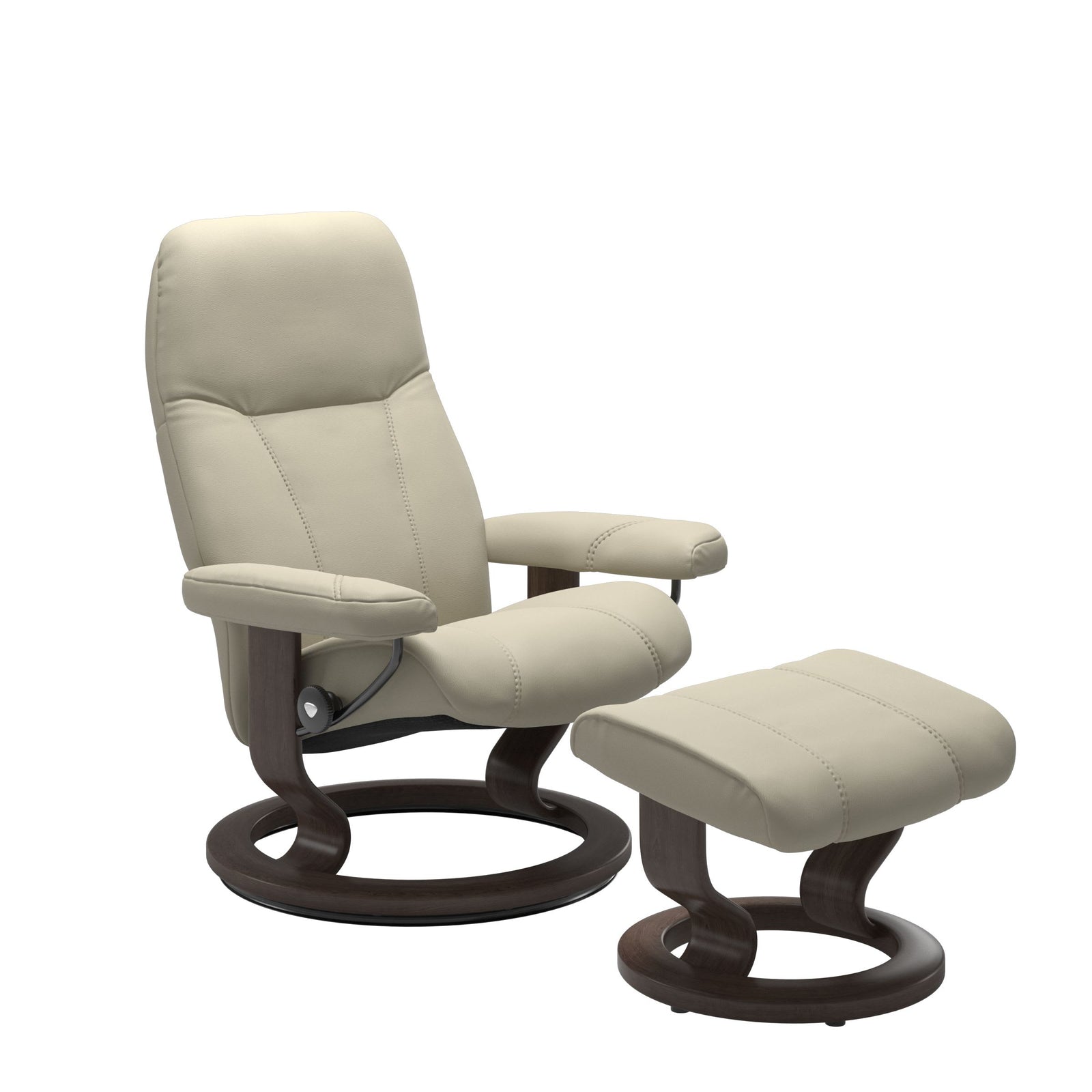 Stressless® Consul (L) Classic Base Recliner with Ottoman