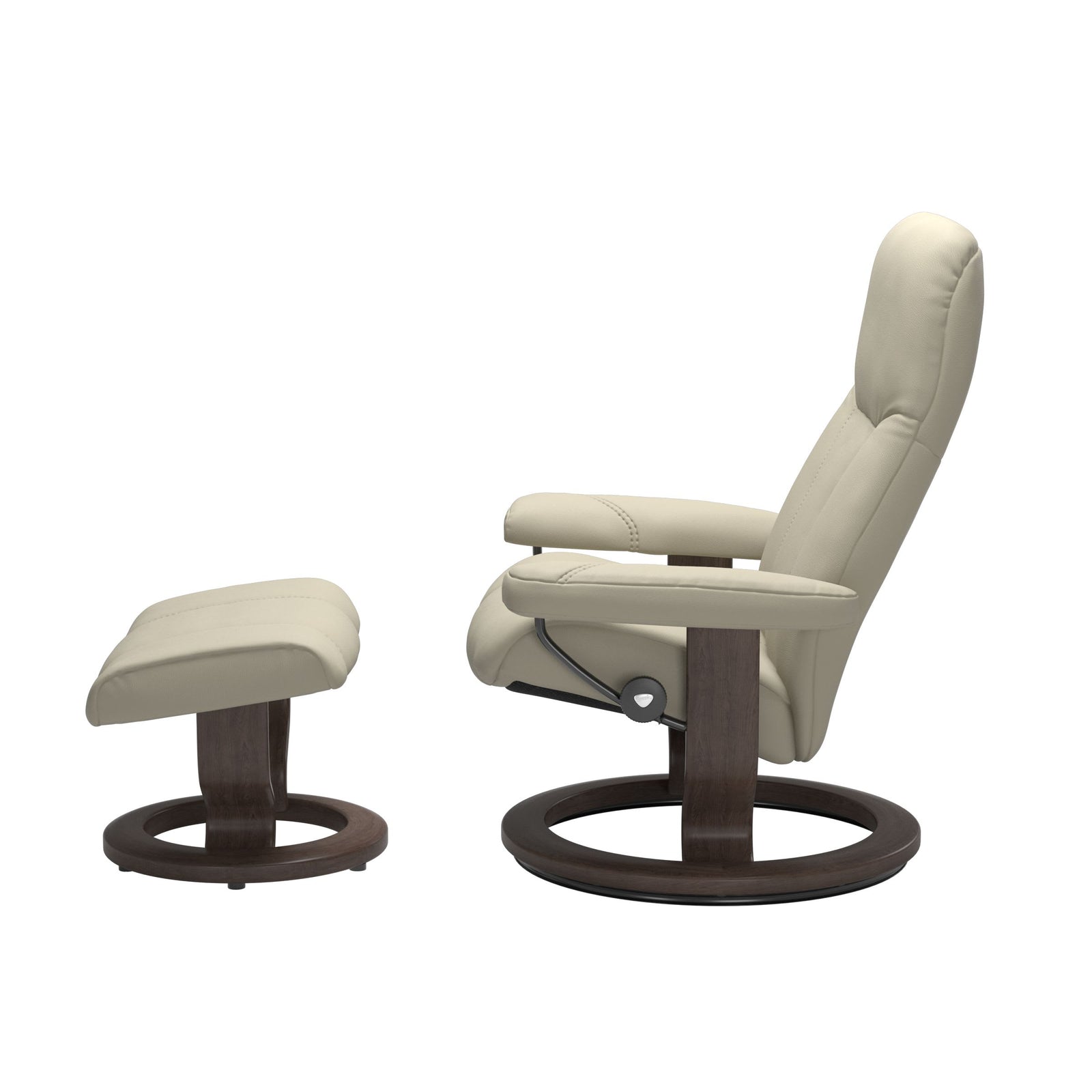 Stressless® Consul (L) Classic Base Recliner with Ottoman