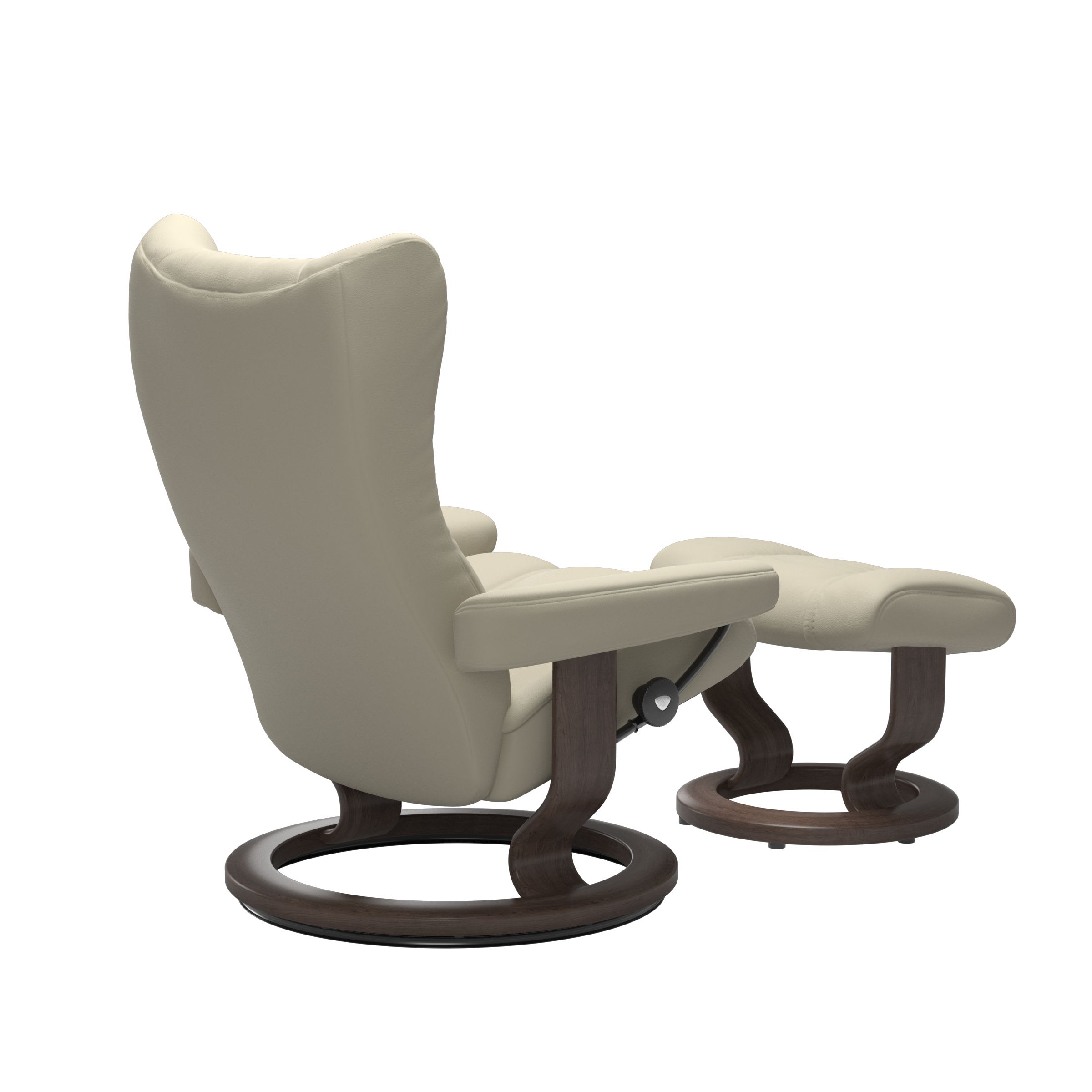Stressless® Wing (M) Classic Base Recliner with Ottoman