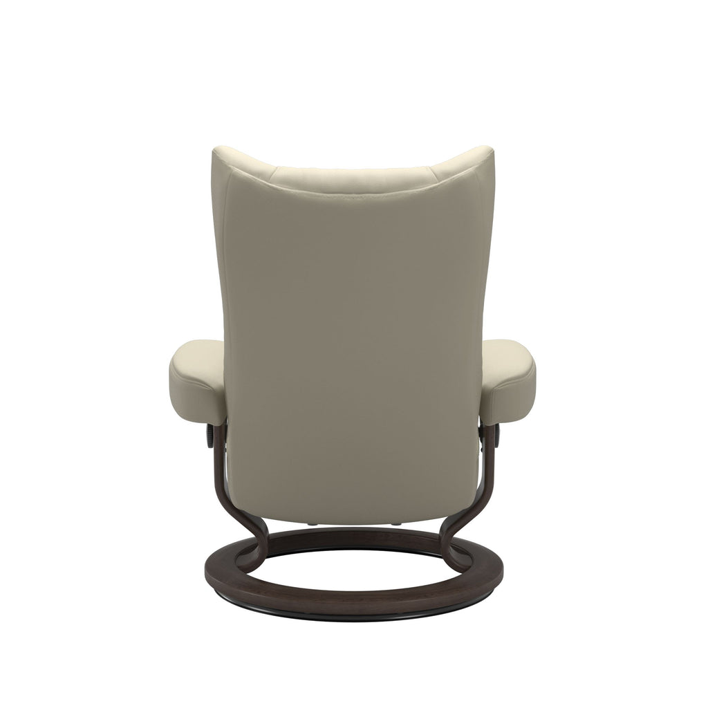 Stressless® Wing (M) Classic Base Recliner with Ottoman