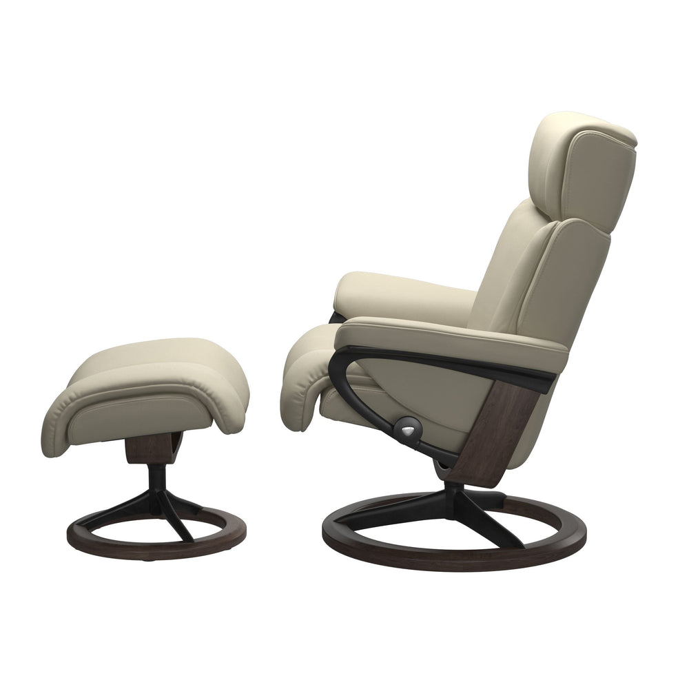 Stressless® Magic (L) Signature Base Recliner with Ottoman