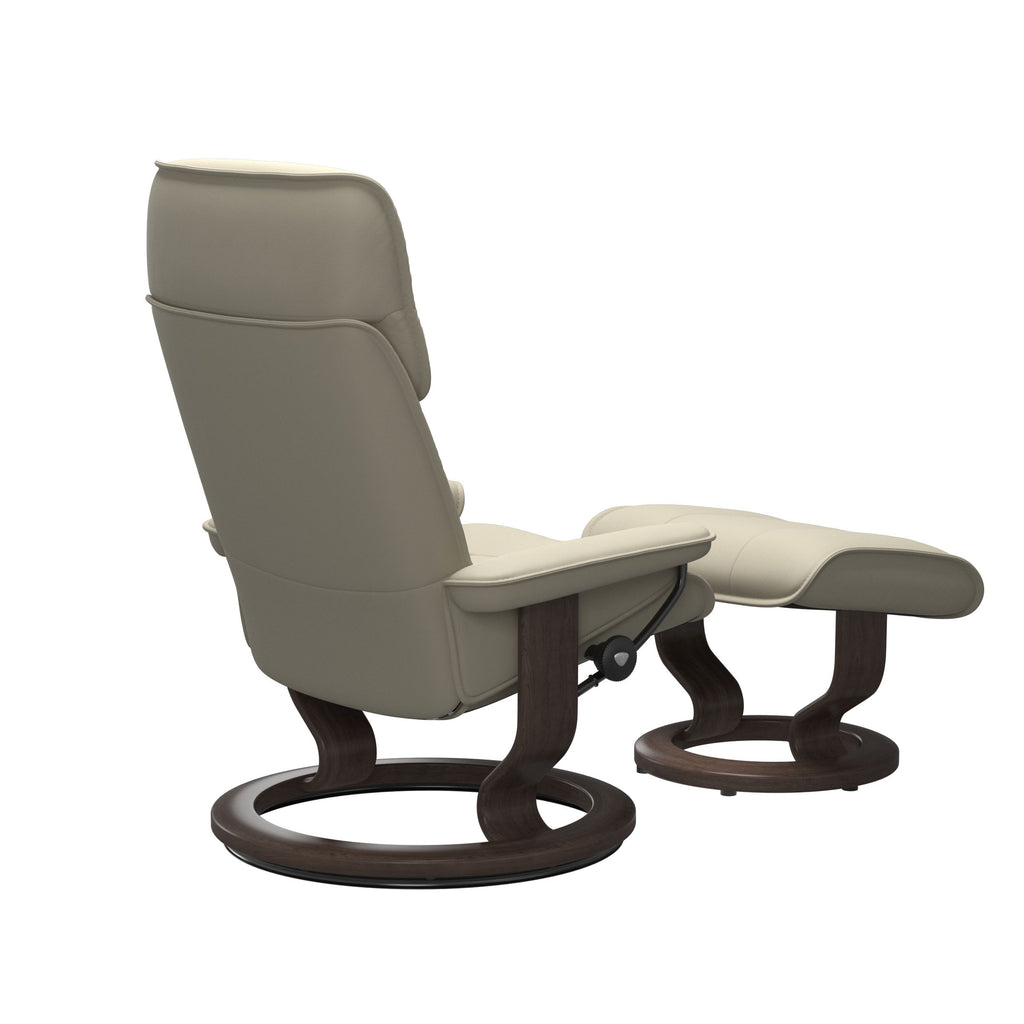Stressless® Admiral (L) Classic Base Recliner with Ottoman