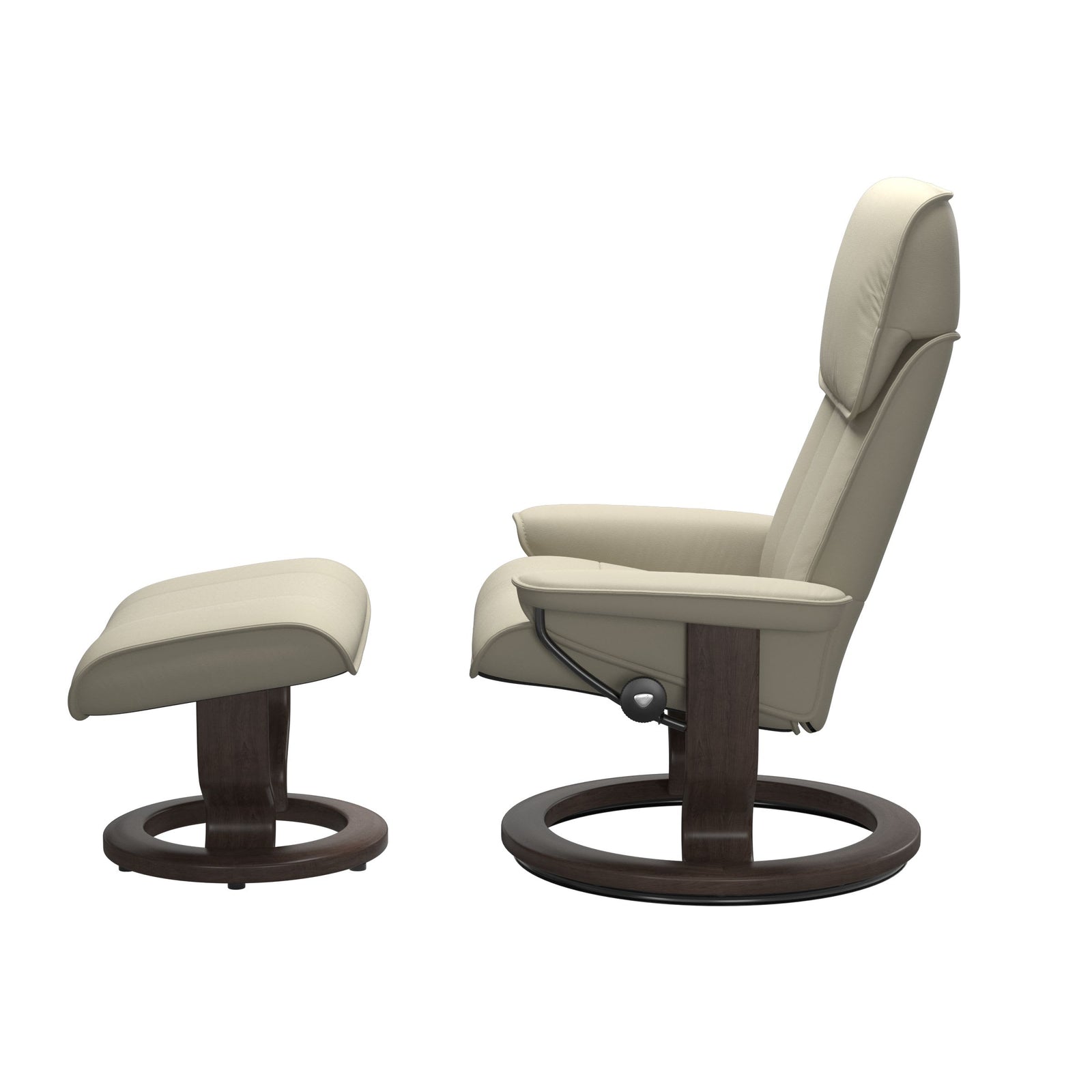 Stressless® Admiral (L) Classic Base Recliner with Ottoman