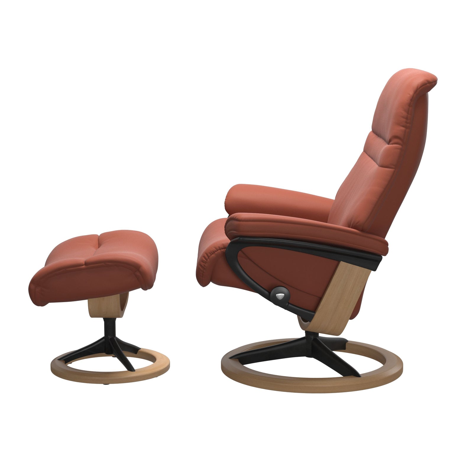 Stressless® Sunrise (M) Signature Base Recliner with Ottoman