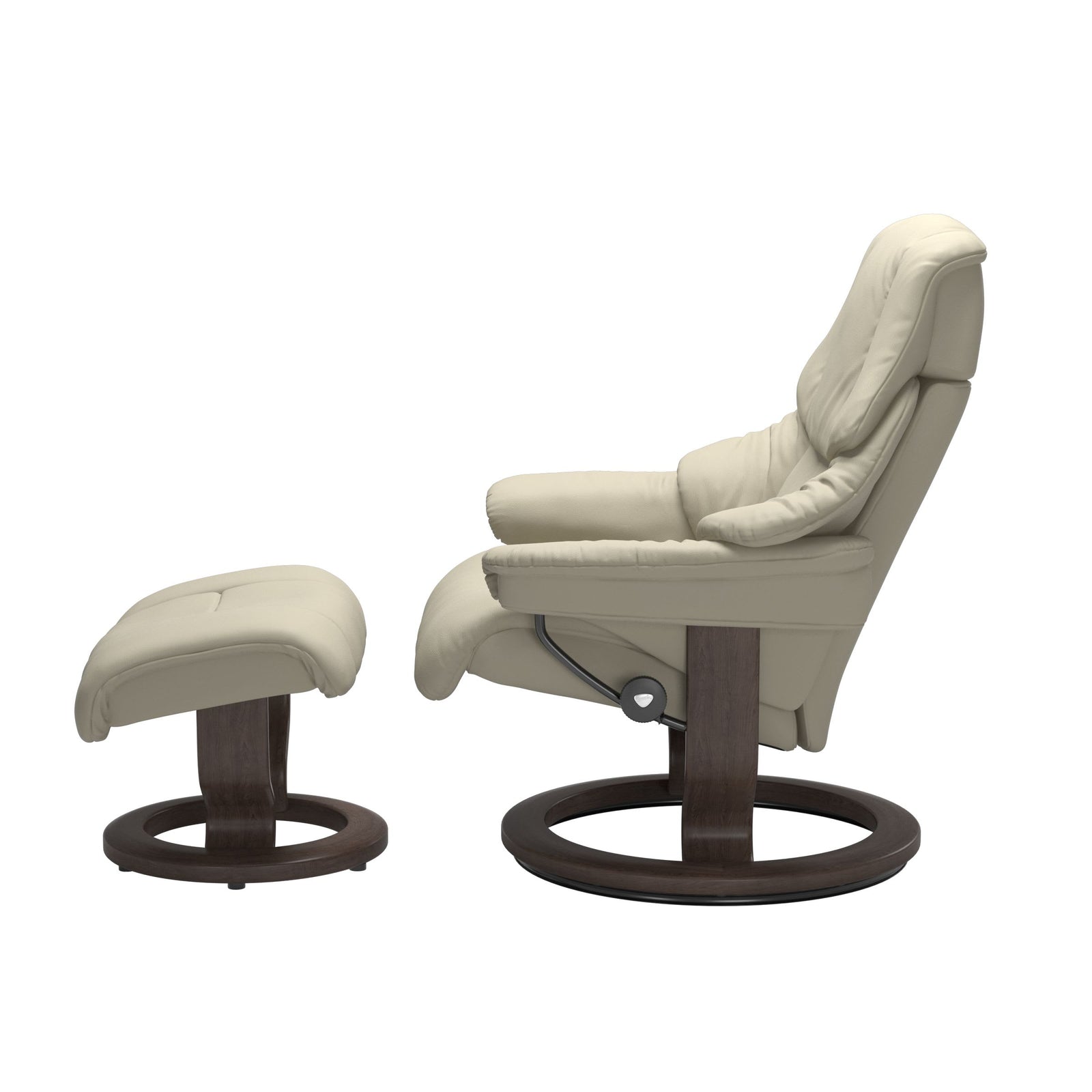 Stressless® Reno (L) Classic Base Recliner with Ottoman
