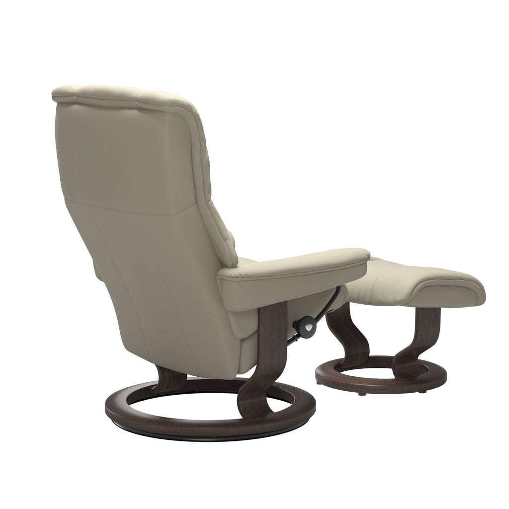 Stressless® Mayfair (L) Classic Base Recliner with Ottoman