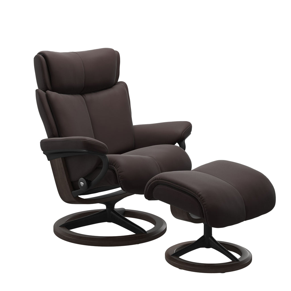Stressless® Magic (M) Signature Base Recliner with Ottoman