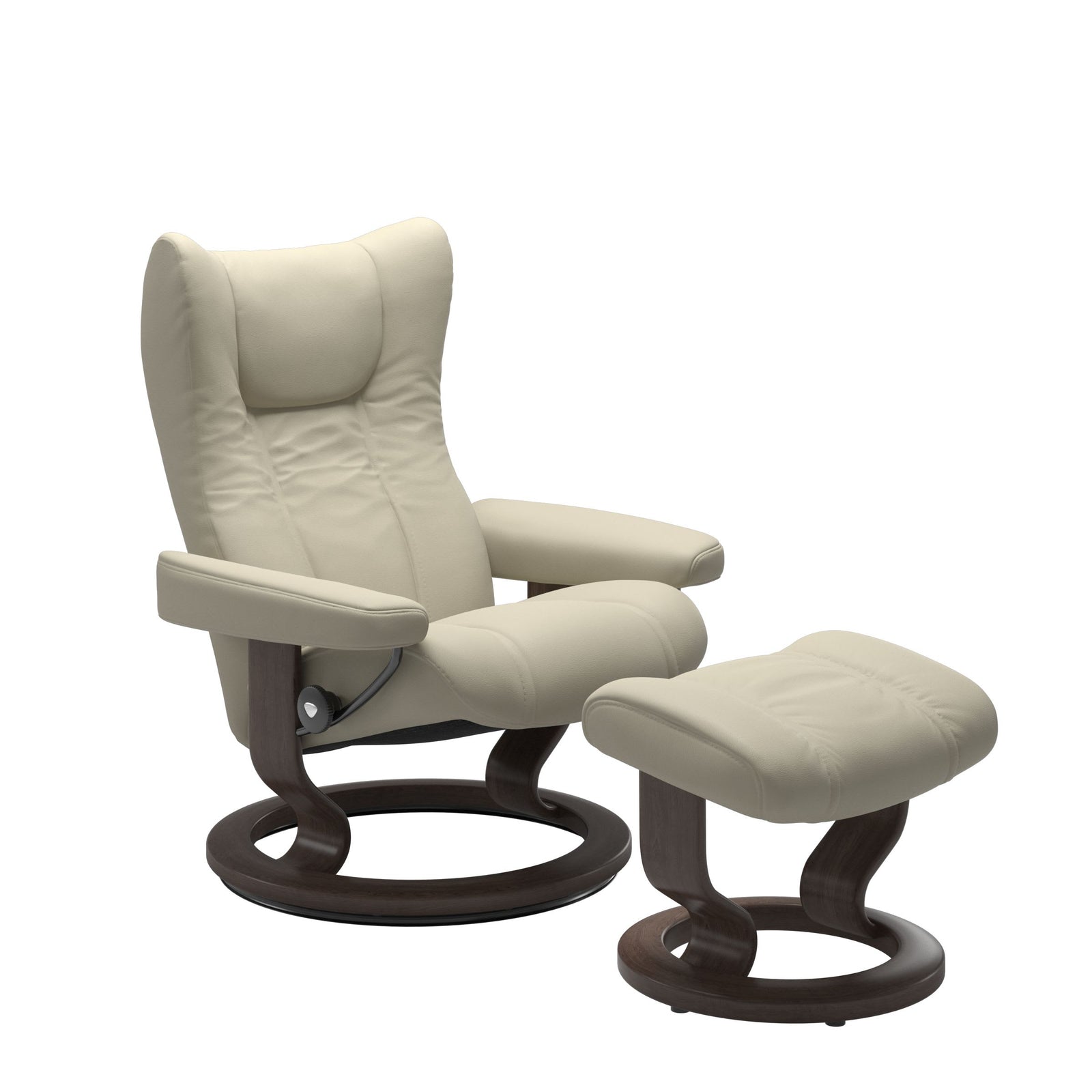 Stressless® Wing (L) Classic Base Recliner with Ottoman